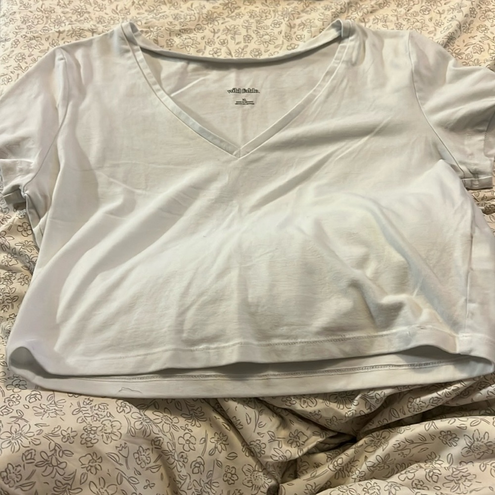 WildFable XL White Shirt Crop Top